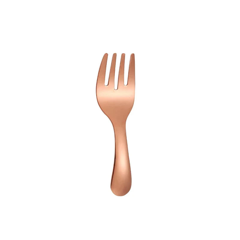 Mini Stainless Steel Spoon & Fork Set – Portable Camping Cutlery Portable Cutlery Set Axl Rose Gold Fork