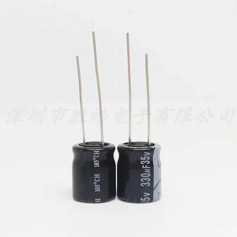 NioCen 35V 330uF Aluminum Electrolytic Capacitors – 5 or 50 Pk Electrolytic Capacitor Axl
