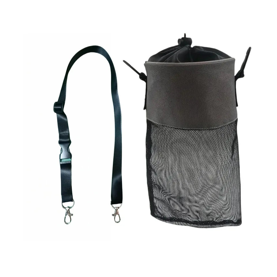 Hanging Mesh Clothes Peg Bag – Drawstring Storage Organizer Laundry Storage Bag Axl Black -1pc
