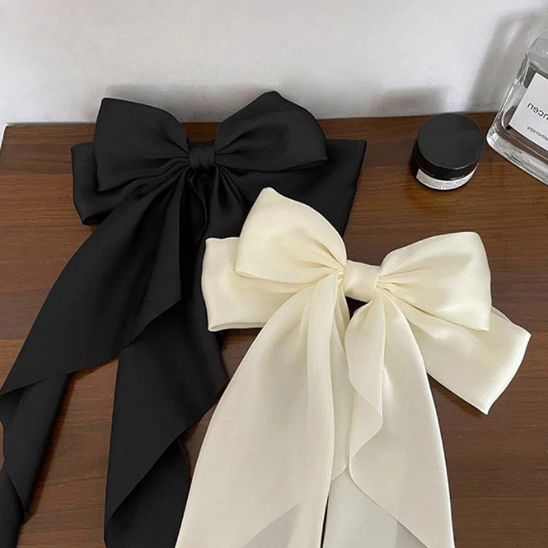 Satin Bow Hair Clip – Elegant Ribbon Barrette for Women Bow Hair Barrette Axl