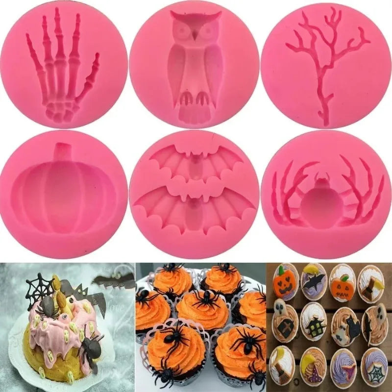 Halloween Silicone Molds – Pumpkin, Bat, Owl & Spider Shapes Silicone Baking Mold Axl