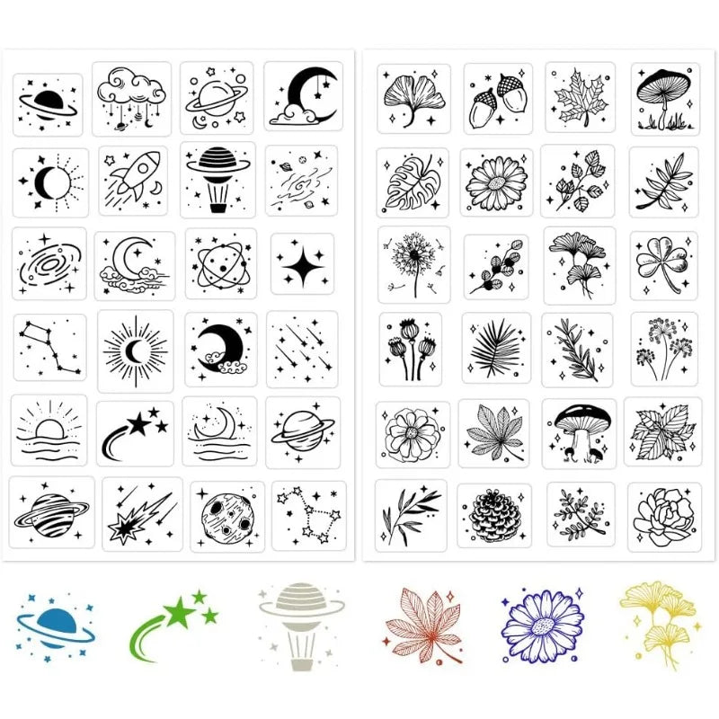 Moon Sun Star Clear Silicone Stamps – 2pc Journaling Set Clear Silicone Stamps Axl