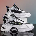 YBQJOO Men's High-Top Anti-Slip Casual Sneakers | Lace-Up Men's Casual Sneakers Axl black 42