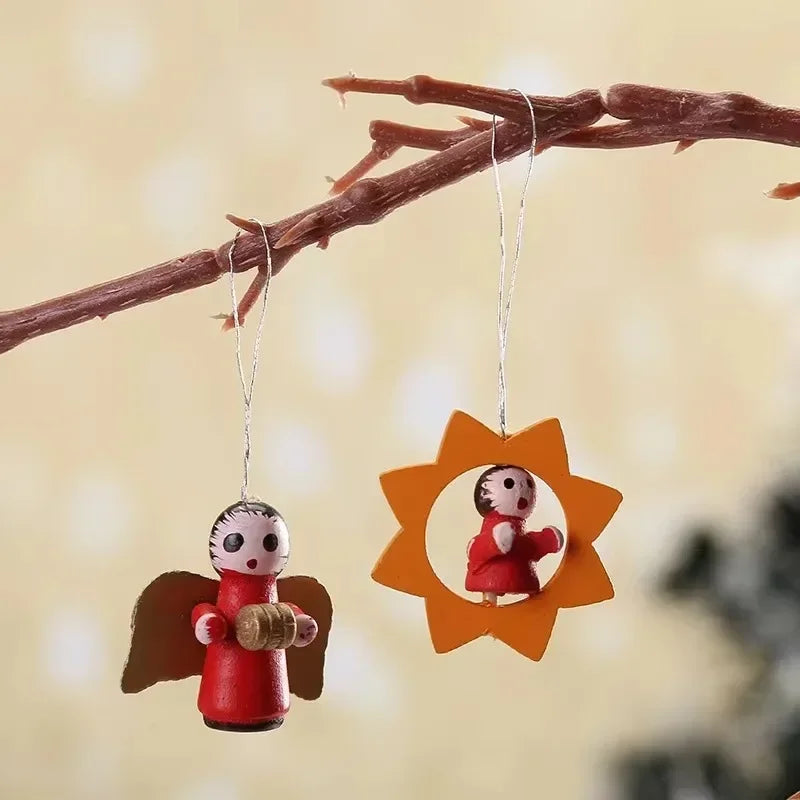 Wooden Christmas Tree Ornaments – Boxed Holiday Pendants Set Christmas Tree Ornaments Axl
