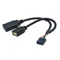 USB 9-Pin to Type-E Key-A & USB-A Front Panel Adapter Cable USB Adapter Cable Axl Default Title