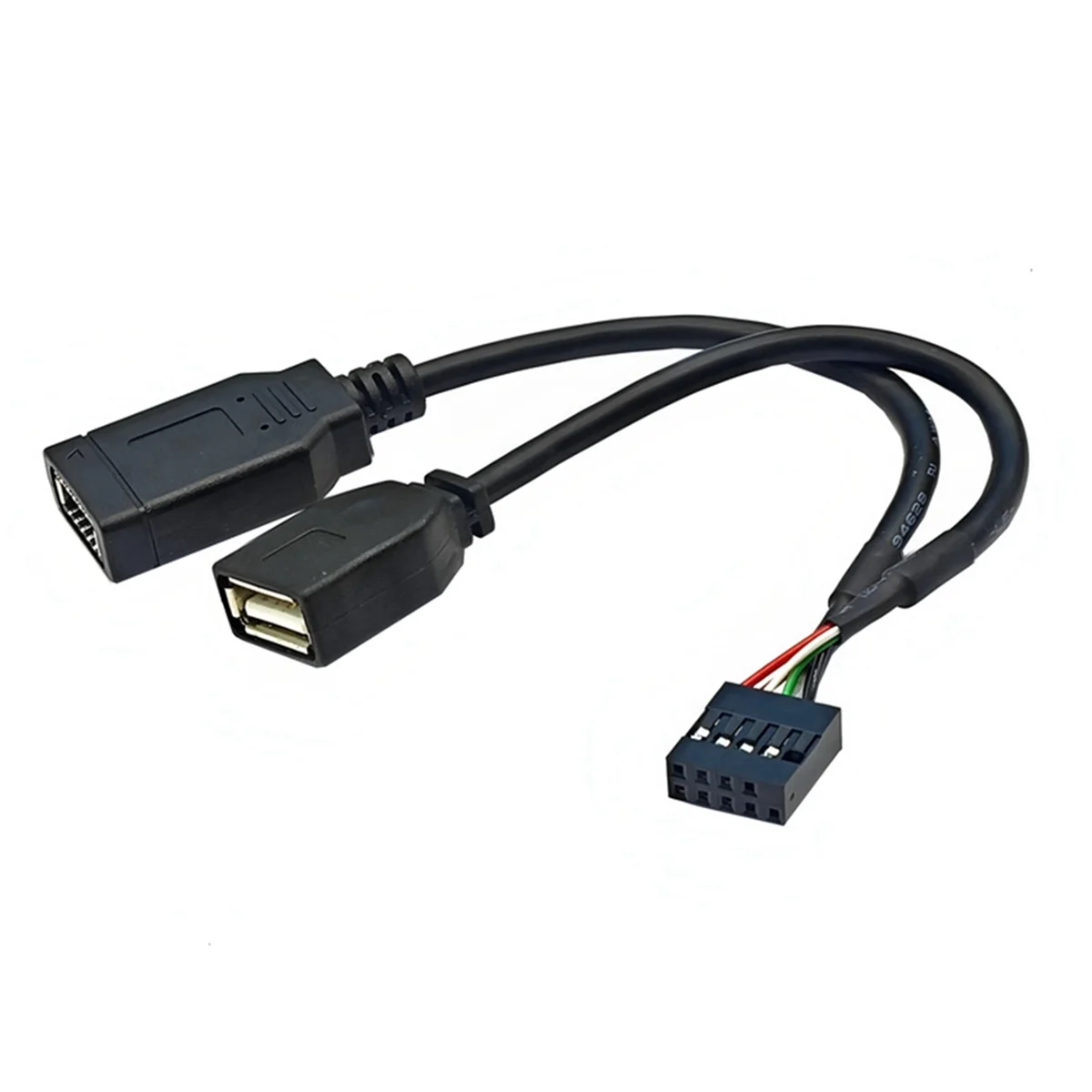 USB 9-Pin to Type-E Key-A & USB-A Front Panel Adapter Cable USB Adapter Cable Axl Default Title