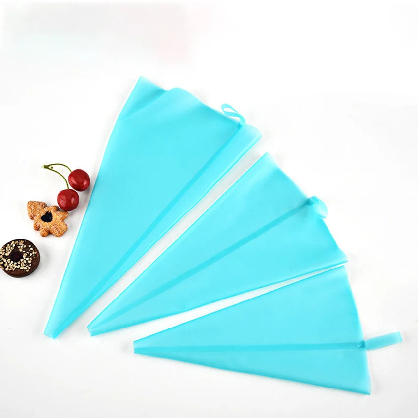 Set of 3 Reusable Silicone Piping Bags – Cake Decorating Silicone Piping Bags Axl Blue