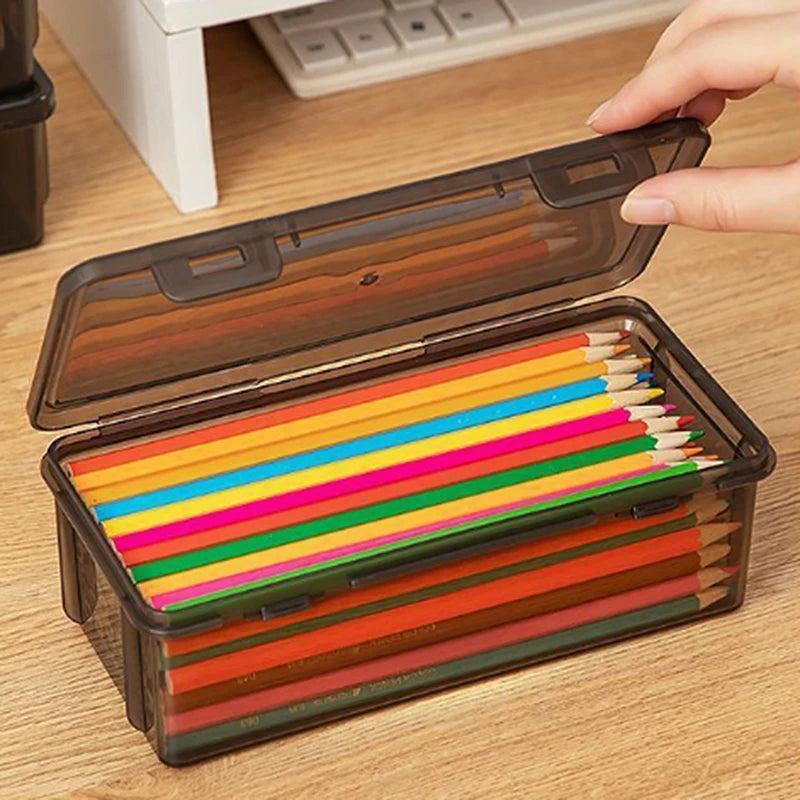Clear Stackable Plastic Organizer Box – Jewelry & Pen Storage Plastic Storage Box Axl