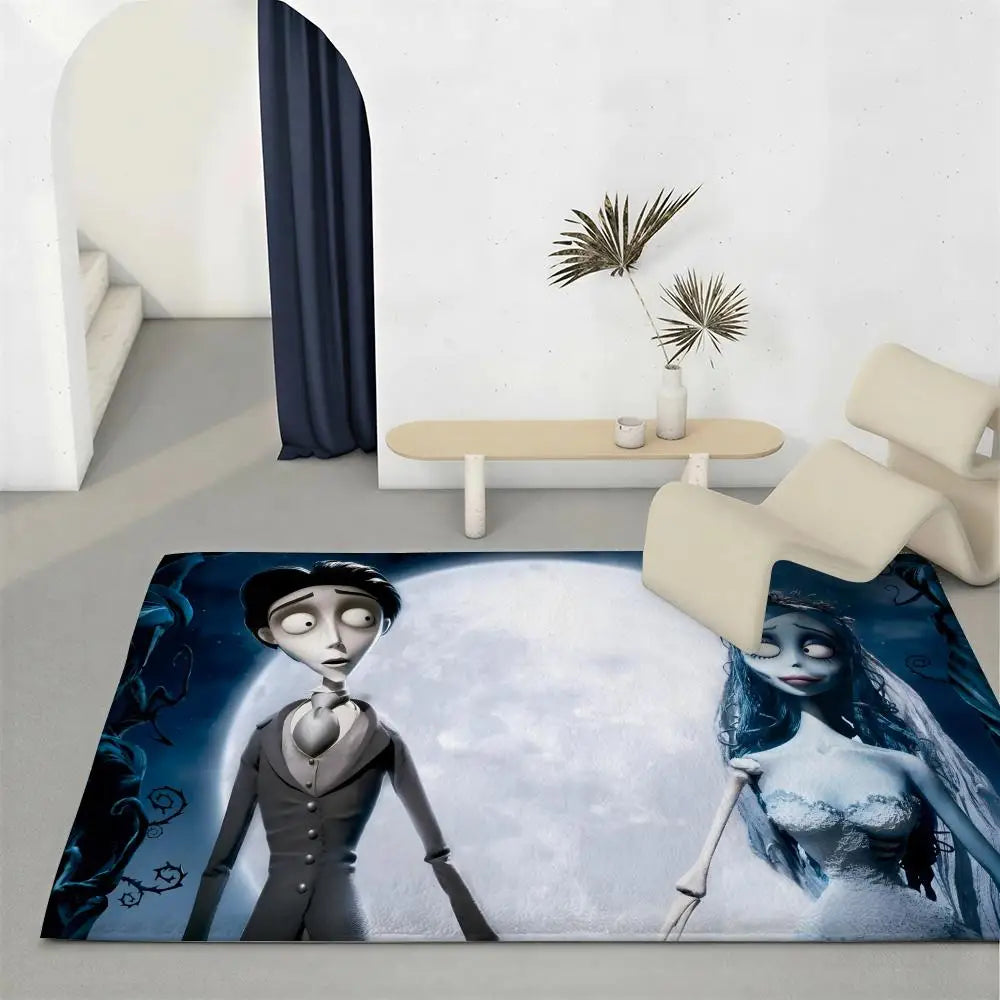 Corpse Bride Flannel Floor Mat – Soft Non-Slip Indoor Rug Flannel Floor Mat Axl White4 100x160cm