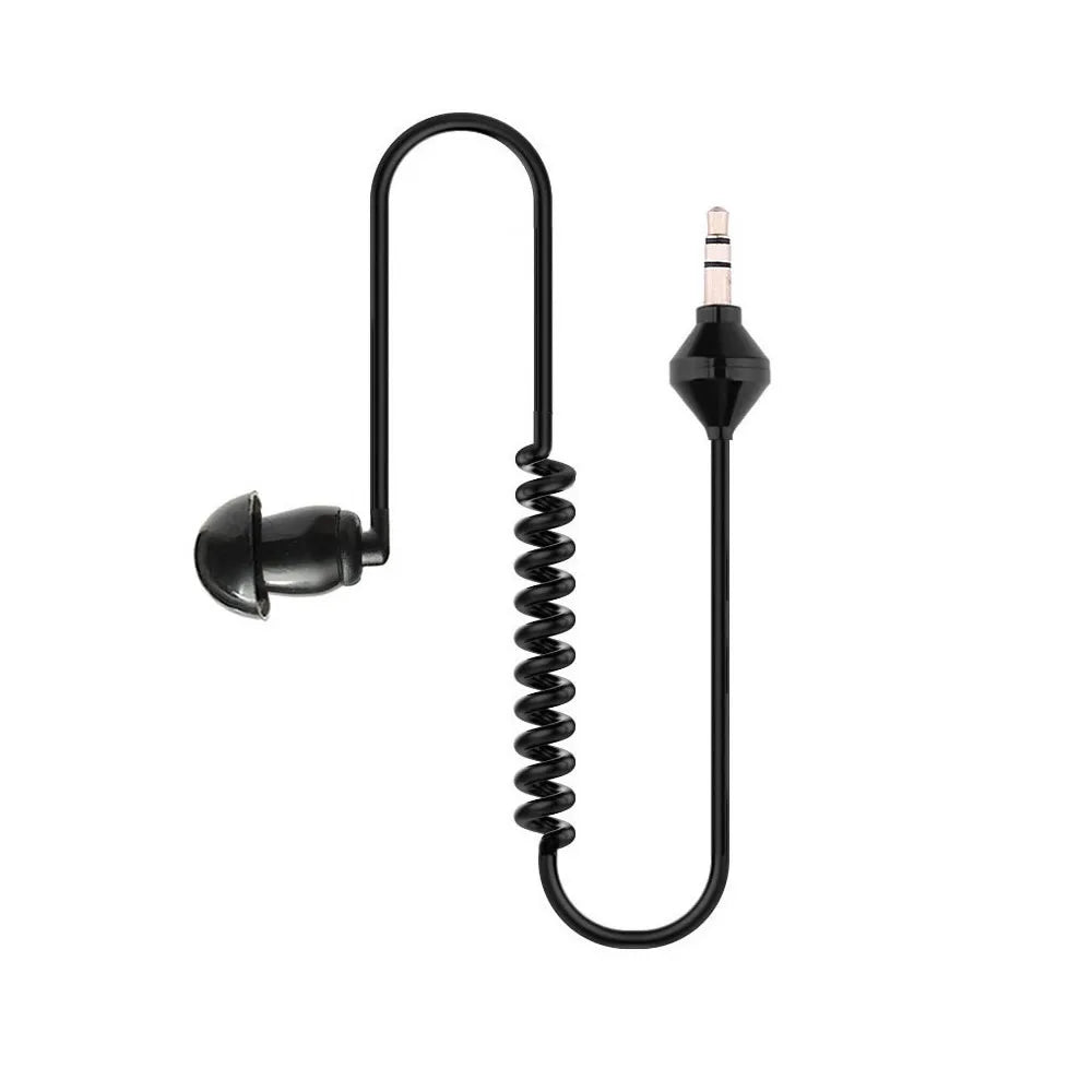3.5mm Single-Ear Air Tube Wired Headset | Spiral Coil Earphone Wired Earphone Axl