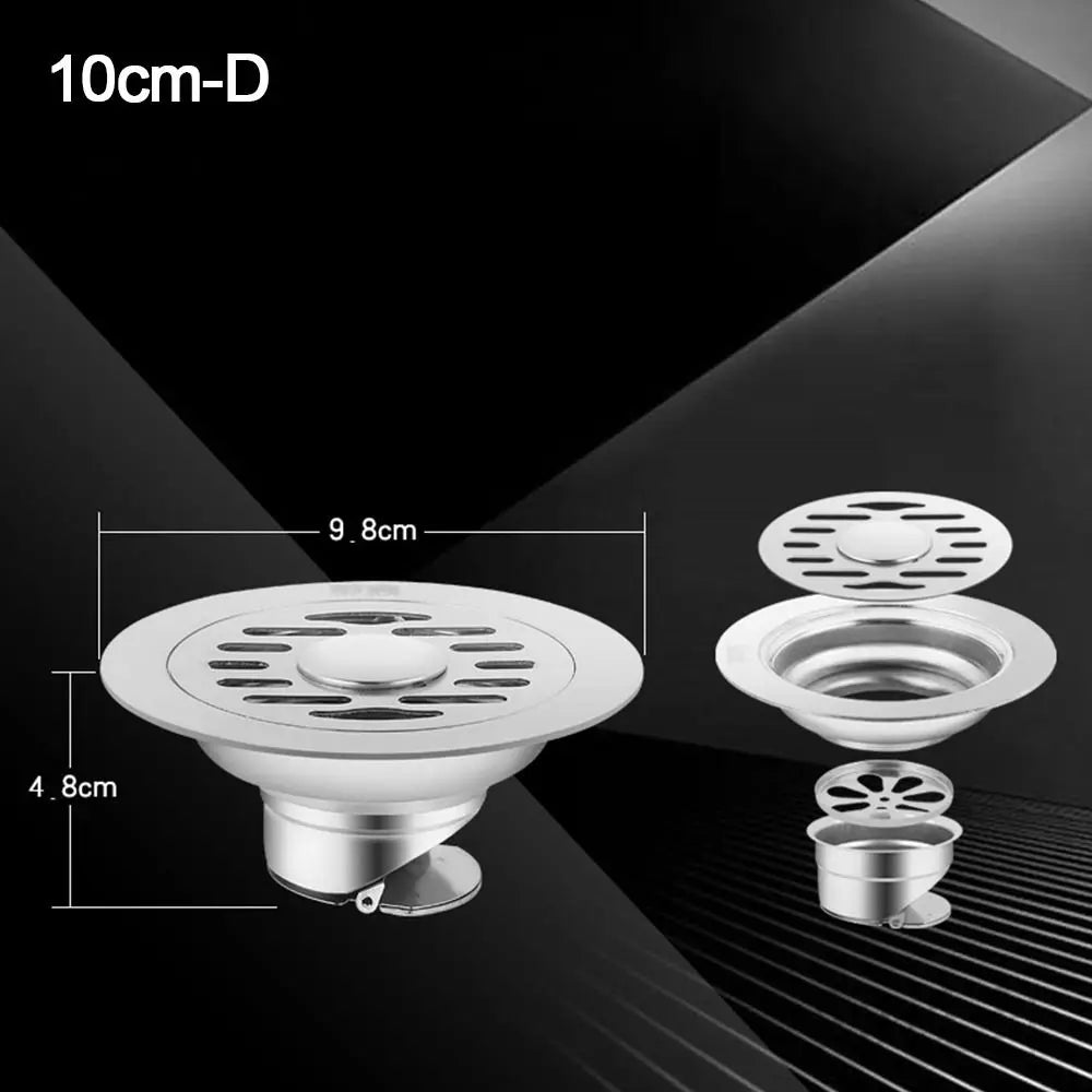 Stainless Steel Square Floor Drain – Anti-Odor Strainer Cover Floor Drain Strainer Axl 10cm-D
