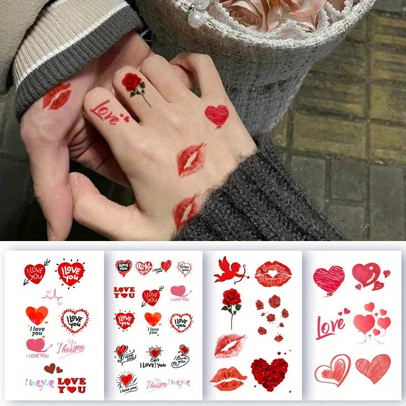 Temporary Tattoo Stickers – 40 Designs, Valentine's & Weddings Temporary Tattoo Stickers Axl