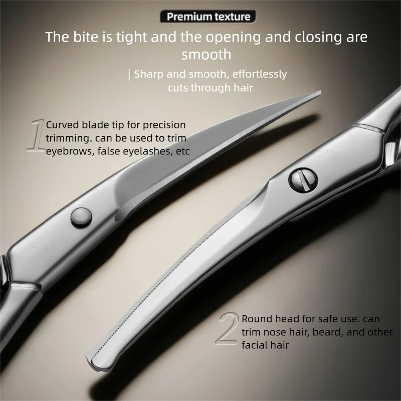 Men's Curved Nose Hair Scissors – Round Tip Stainless Steel Grooming Scissors Axl