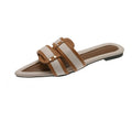 Retro Pointed Flat Sandals for Women – Belt Buckle Summer Slippers Women's Flat Sandals Axl Brown 42