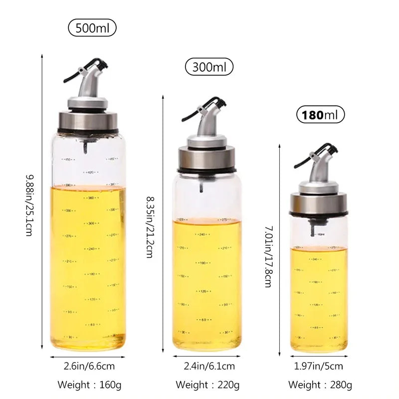 Borosilicate Glass Oil Dispenser Bottle with Scale | 3 Sizes Glass Oil Dispenser Axl