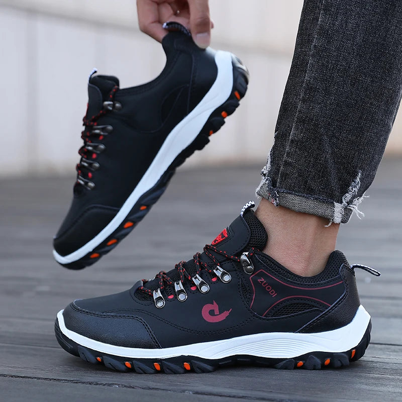 ZULIWAGN Men's Waterproof Low Cut Hiking Shoes – Plus Size Men's Hiking Shoes Axl