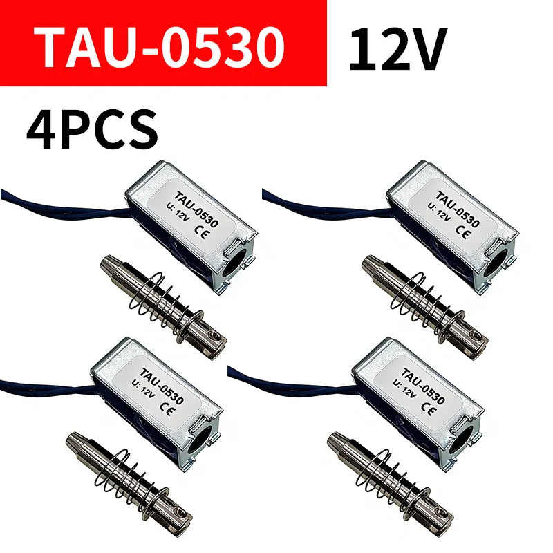 4Pcs TAU-0530 Open Frame Solenoid Electromagnet DC 6V/12V/24V Solenoid Electromagnet Axl 0530 12V 4pcs