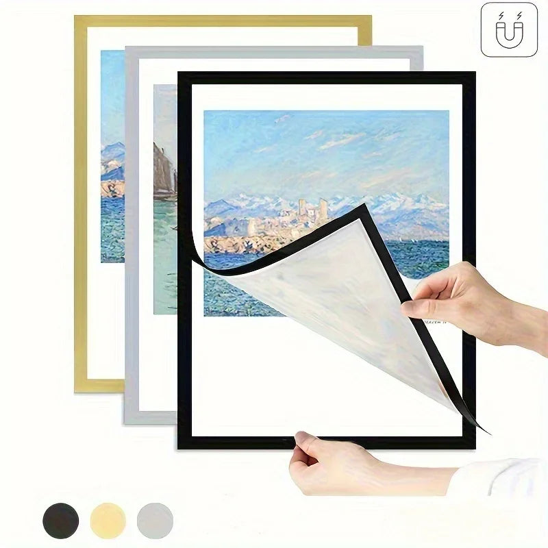 2-Pack A4 Magnetic Picture Frames | Self-Adhesive Wall Mount Magnetic Picture Frame Axl