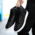YBQJOO Men's High-Top Sneakers – Non-Slip Casual Fashion Boots High-Top Sneakers Axl black 46