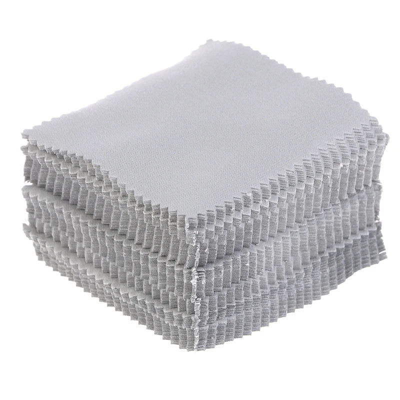 100 Pcs Jewelry Polishing Cloths – Silver, Gold & Metal 8x8cm Jewelry Polishing Cloth Axl Gray