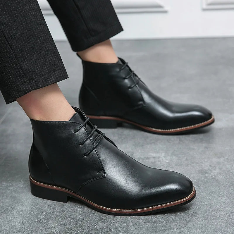 YBQJOO Men's Retro Desert Ankle Boots – Vintage Lace-Up Men's Ankle Boots Axl