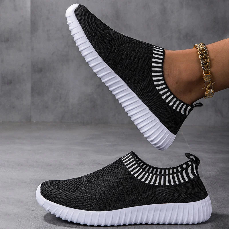 AZGB Women's Breathable Slip-On Sneakers | Soft Flat Walking Shoes Women's Sneakers Axl
