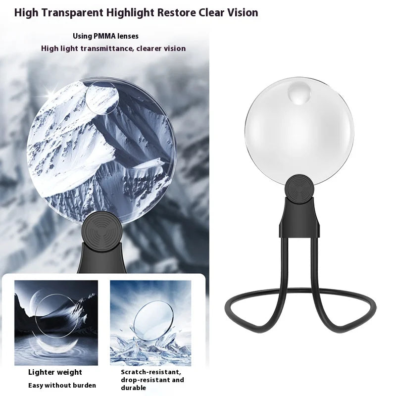 110mm Hands-Free Neck Magnifying Glass – Acrylic Reading Loupe Neck Magnifying Glass Axl black