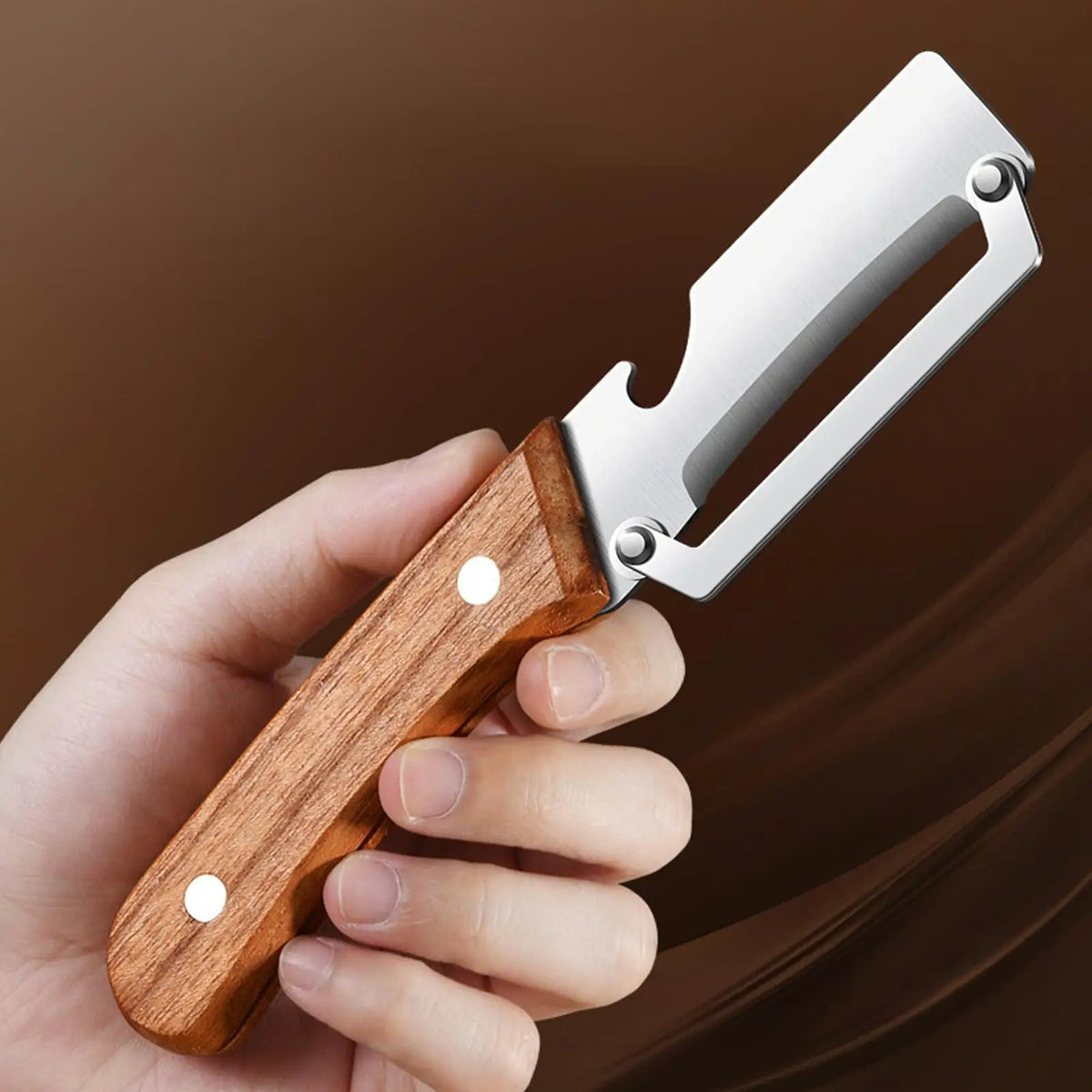2-in-1 Vegetable Peeler & Bottle Opener – Sharp Steel Blade Vegetable Peeler Axl