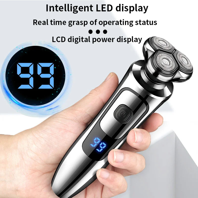 BALASHOV Men's Rechargeable Rotary Electric Shaver 3D Float Electric Rotary Shaver Axl