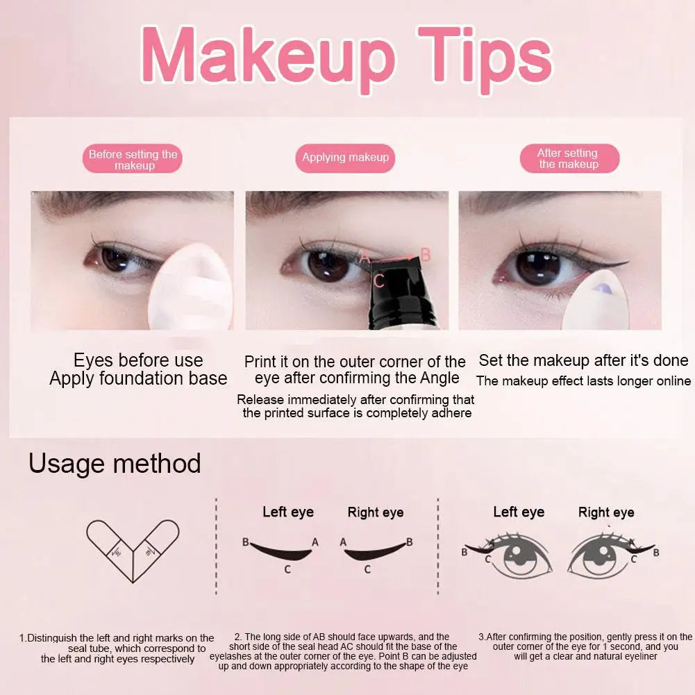 Rotating Stamp Eyeliner Pen – Dual-Tip Waterproof Wing Liner Stamp Eyeliner Pen Axl