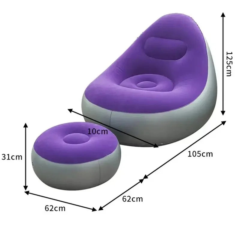PVC Flocking Inflatable Sofa – Portable Foldable Lounge Chair Inflatable Lounge Chair Axl