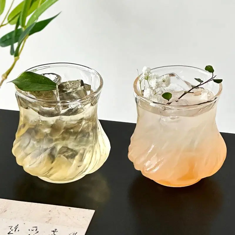 Bamboo Shape Glass Cup – Large Capacity Clear Drinking Mug Glass Drinking Cup Axl