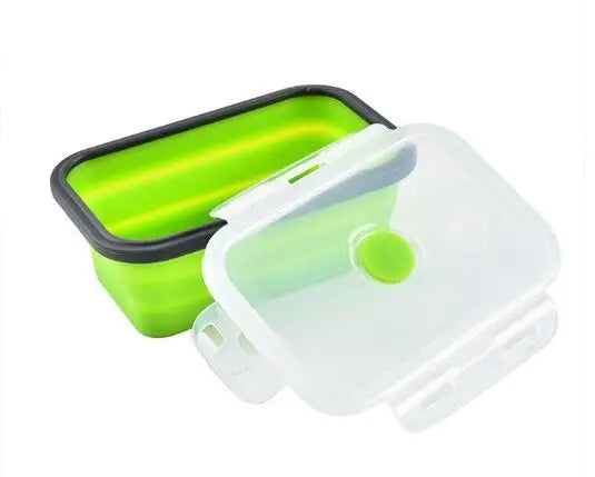 PGY Collapsible Silicone Lunch Box – BPA Free & Leakproof Silicone Lunch Box Axl Green 800ML