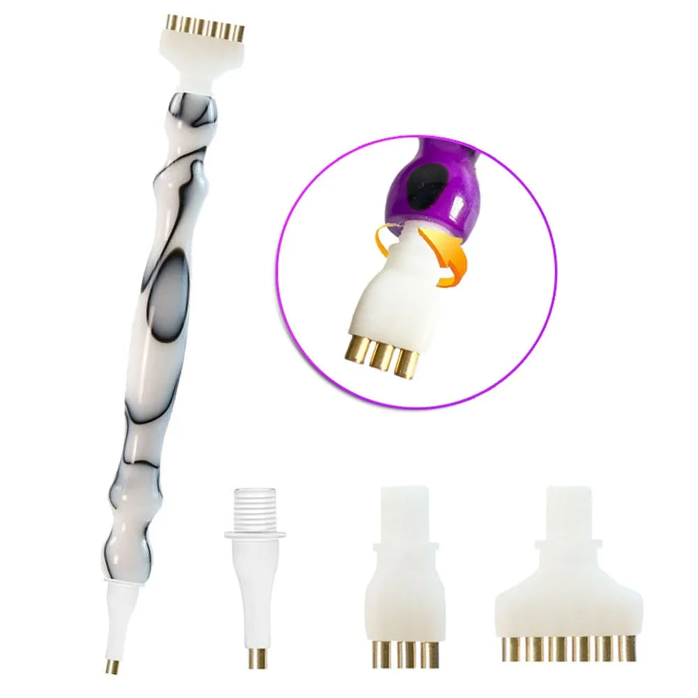 5D Diamond Painting Pen & Replacement Tips – DIY Drill Craft Tool Diamond Painting Pen Axl White-3 Heads