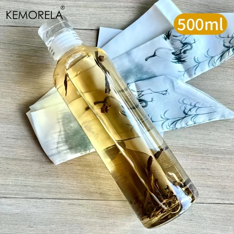 KEMORELA Clear Glass Water Bottle 300/500/750ml Leak-Resistant Glass Water Bottle Axl 500ml 300-750ml