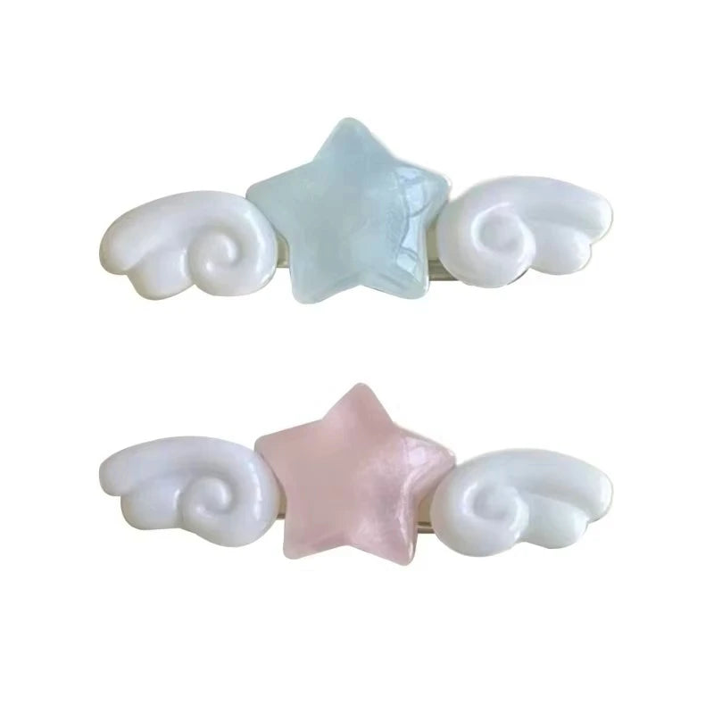 Star Wing Hair Clips for Girls – 2PCS Acrylic Barrettes Hair Barrettes Axl