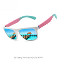 Polarized Square Sunglasses Unisex – Matte Frame UV Protection Polarized Sunglasses Axl pink-blue-1pcs