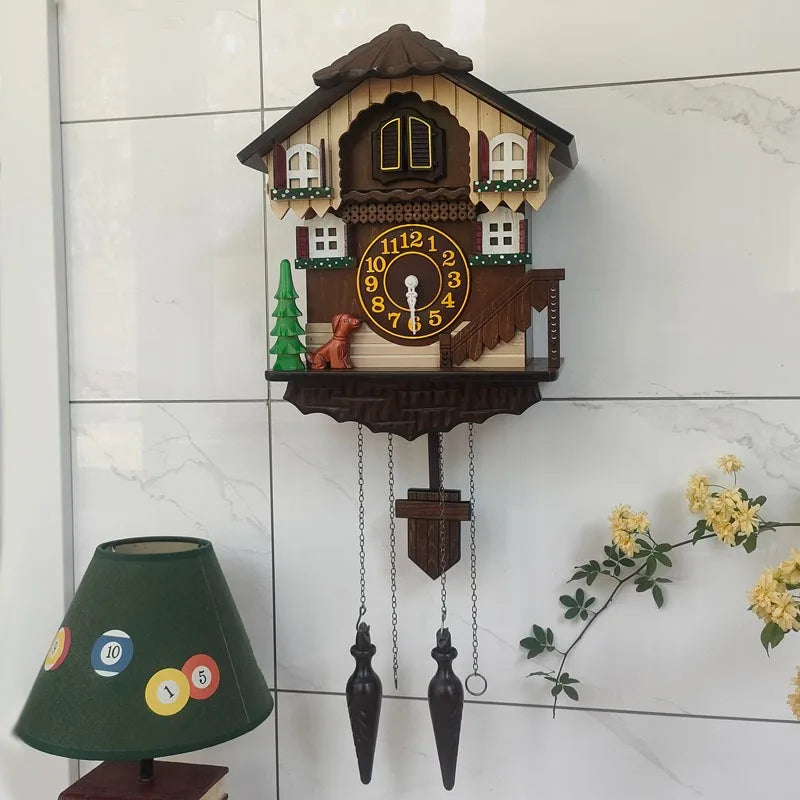 Modern Wooden Cuckoo Wall Clock with Pendulum & Hourly Chime Cuckoo Wall Clock Axl