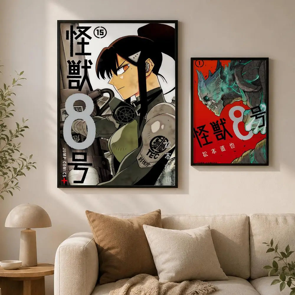 Kaijuu 8-Gou Anime Poster – Waterproof Self-Adhesive Wall Art Anime Wall Poster Axl