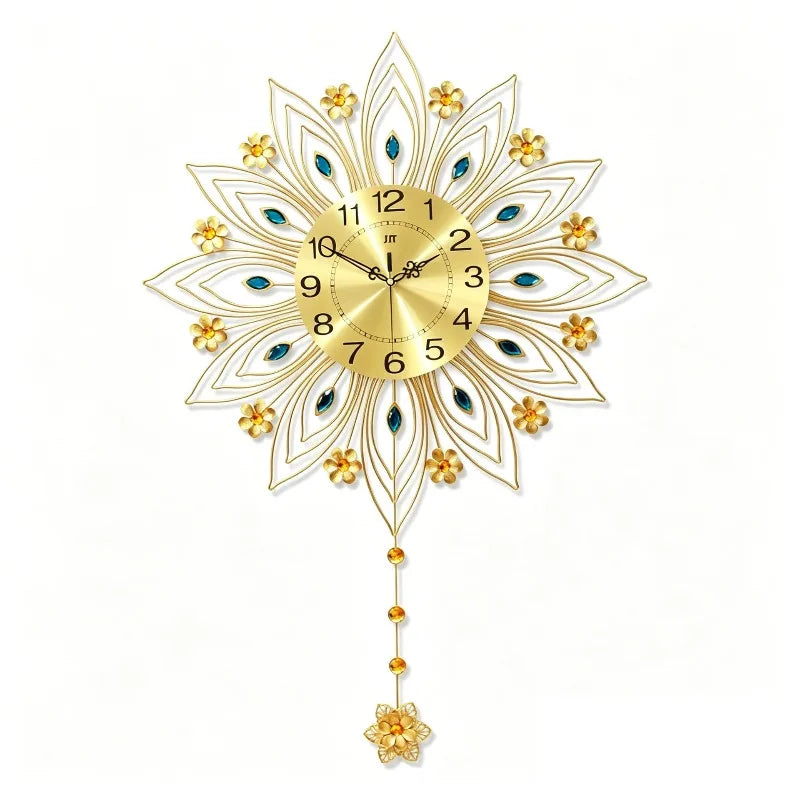 Modern Pendulum Wall Clock – Large Silent Gold Luxury Decor Pendulum Wall Clock Axl