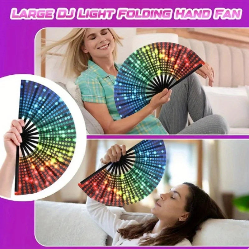 Rainbow Sequins Foldable Hand Fan – Pride Festival Drag Queen Foldable Hand Fan Axl