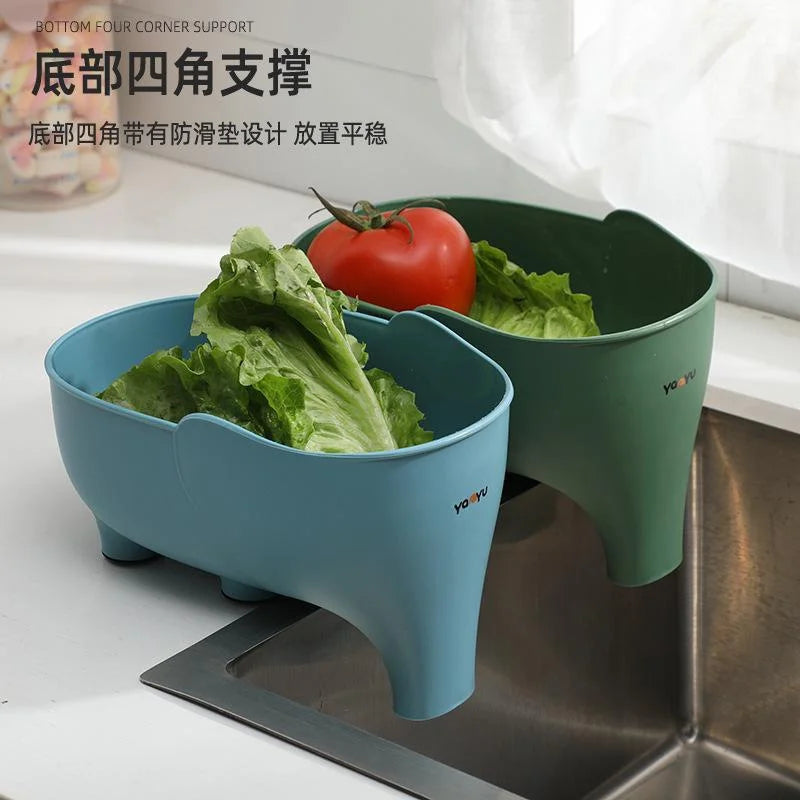 Elephant Drain Basket – Kitchen Fruit & Vegetable Colander Kitchen Colander Axl
