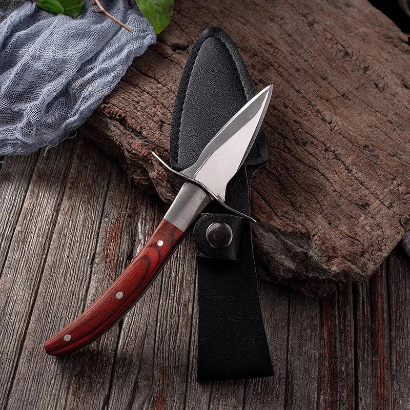 Oyster Shucking Knife – Wood Handle & Stainless Steel Seafood Tool Seafood Shucking Knife Axl