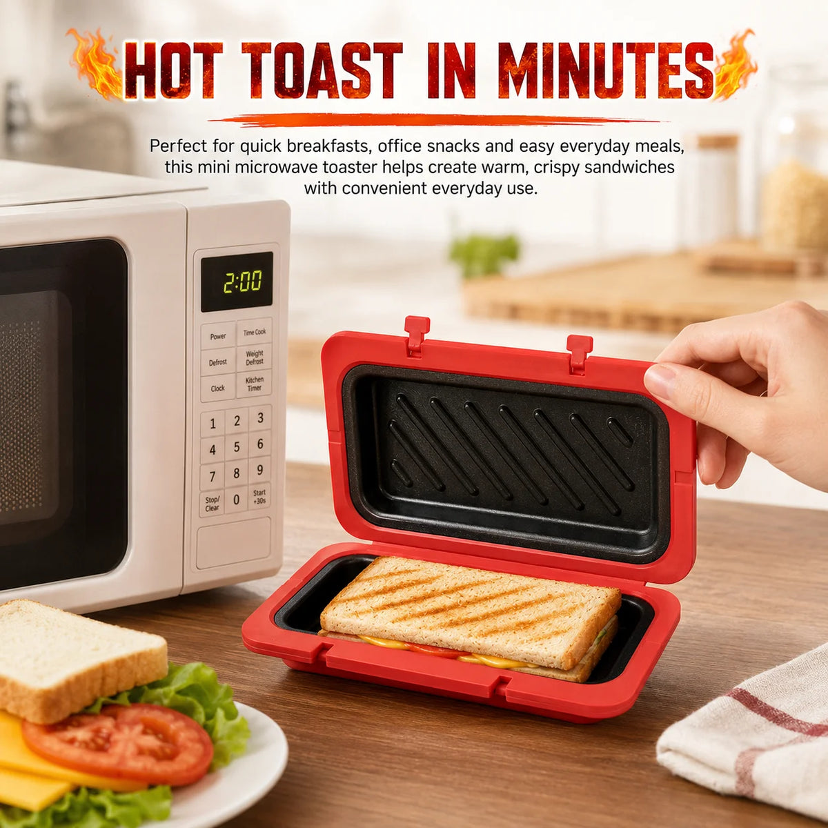 Microwave Sandwich Grill Pan – Nonstick Panini Press Maker Sandwich Grill Pan Axl