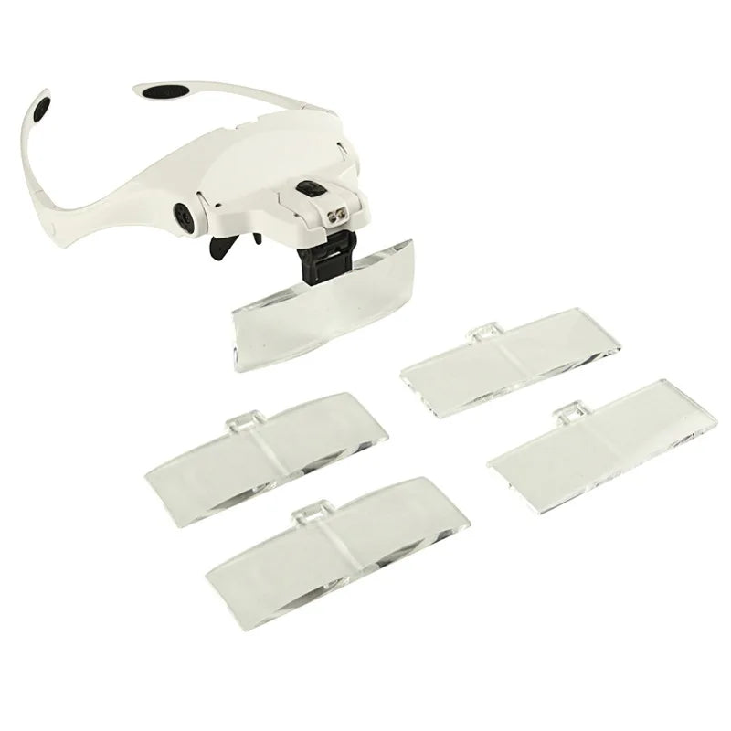 Headband Magnifier – 2 LED Lights & 5 Lenses (1x–3.5x) Headband Magnifier Axl