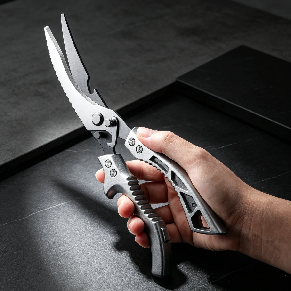 SHENJIU Take-Apart Kitchen Shears with Magnetic Holder | Bone Scissors Kitchen Shears Axl 1pcs B L