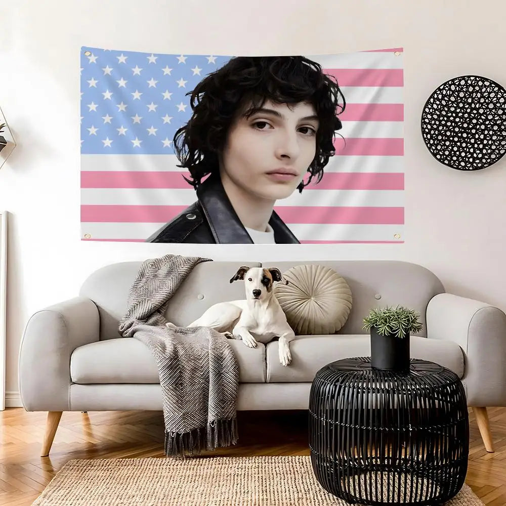 Finn Wolfhard Fan Flag – Indoor & Outdoor Art Banner Fan Art Flag Axl