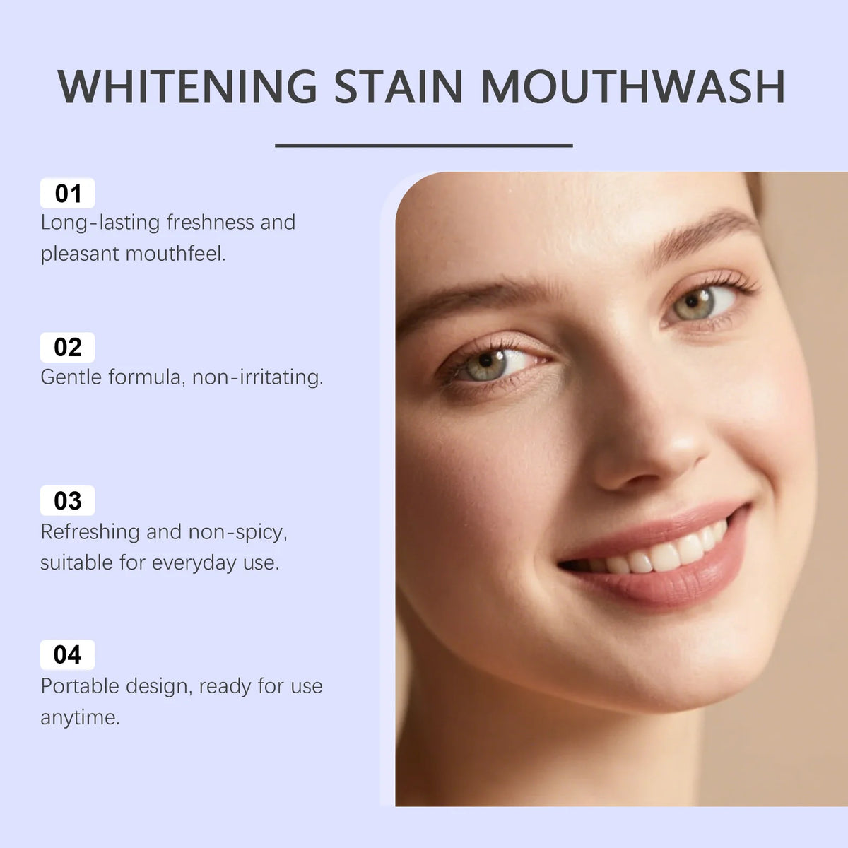 Teeth Brightening Peppermint Mouthwash – Mouth Rinse 237ml Whitening Mouthwash Axl