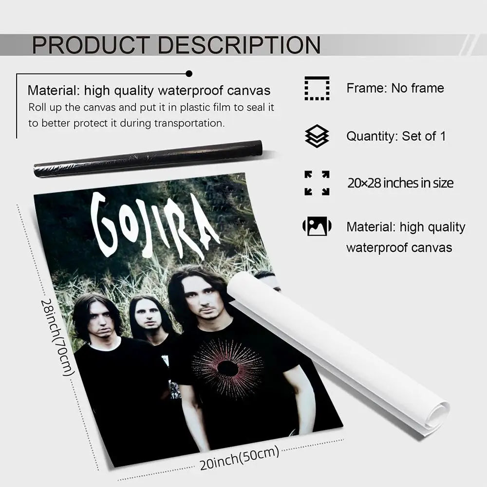 Gojira Band Canvas Wall Art Poster – Unframed Home Decor Canvas Wall Art Axl