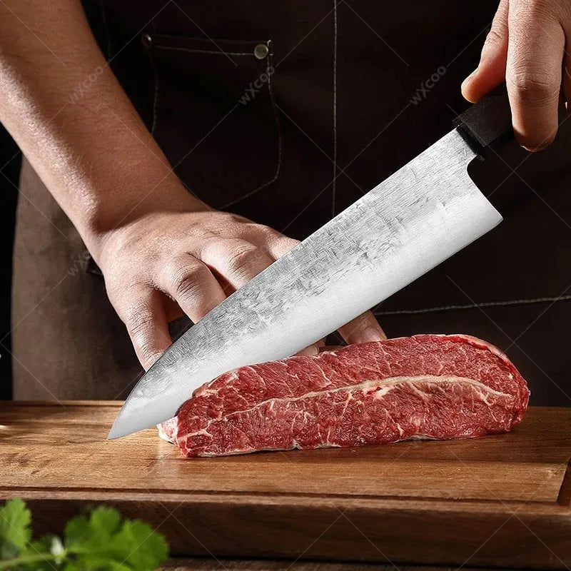 WXCOO Santoku Knife – Forged Hammer Pattern Chef Knife Santoku Chef Knife Axl